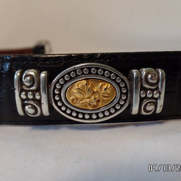 Brighton Women's Greco-Roman Leather Belt Museum Collection S21003 Beautiful Blk - Picture 10 of 16